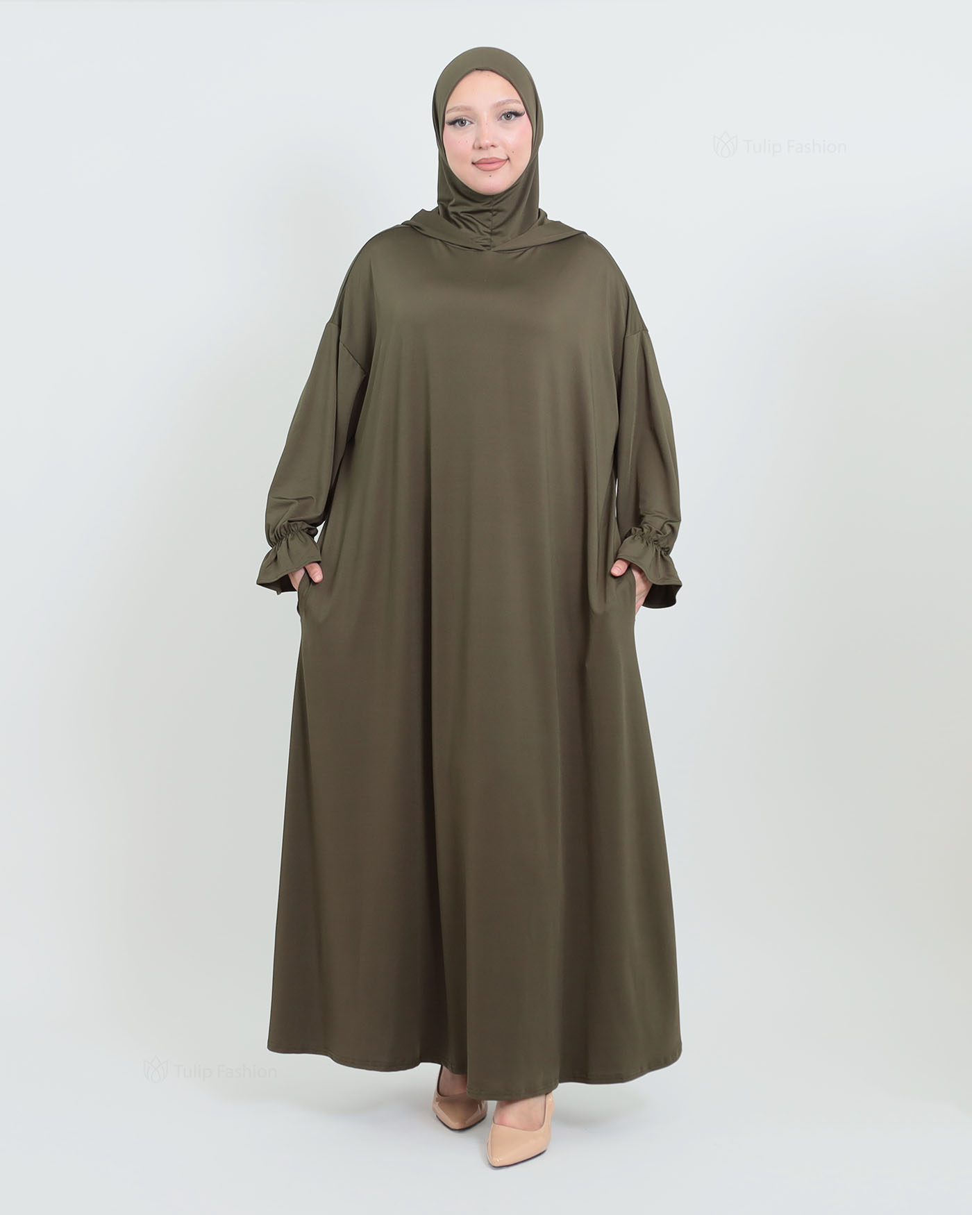 Prayer Clothes with Hoodie - Olive Green - 2