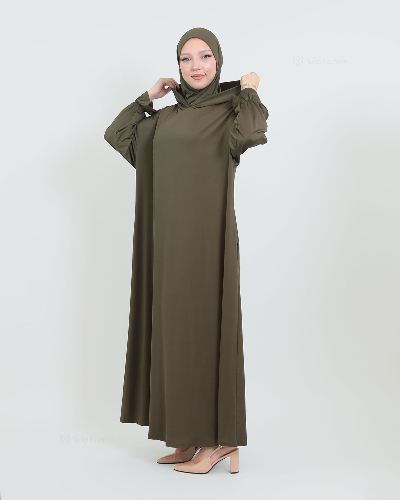 Prayer Clothes with Hoodie - Olive Green - 5