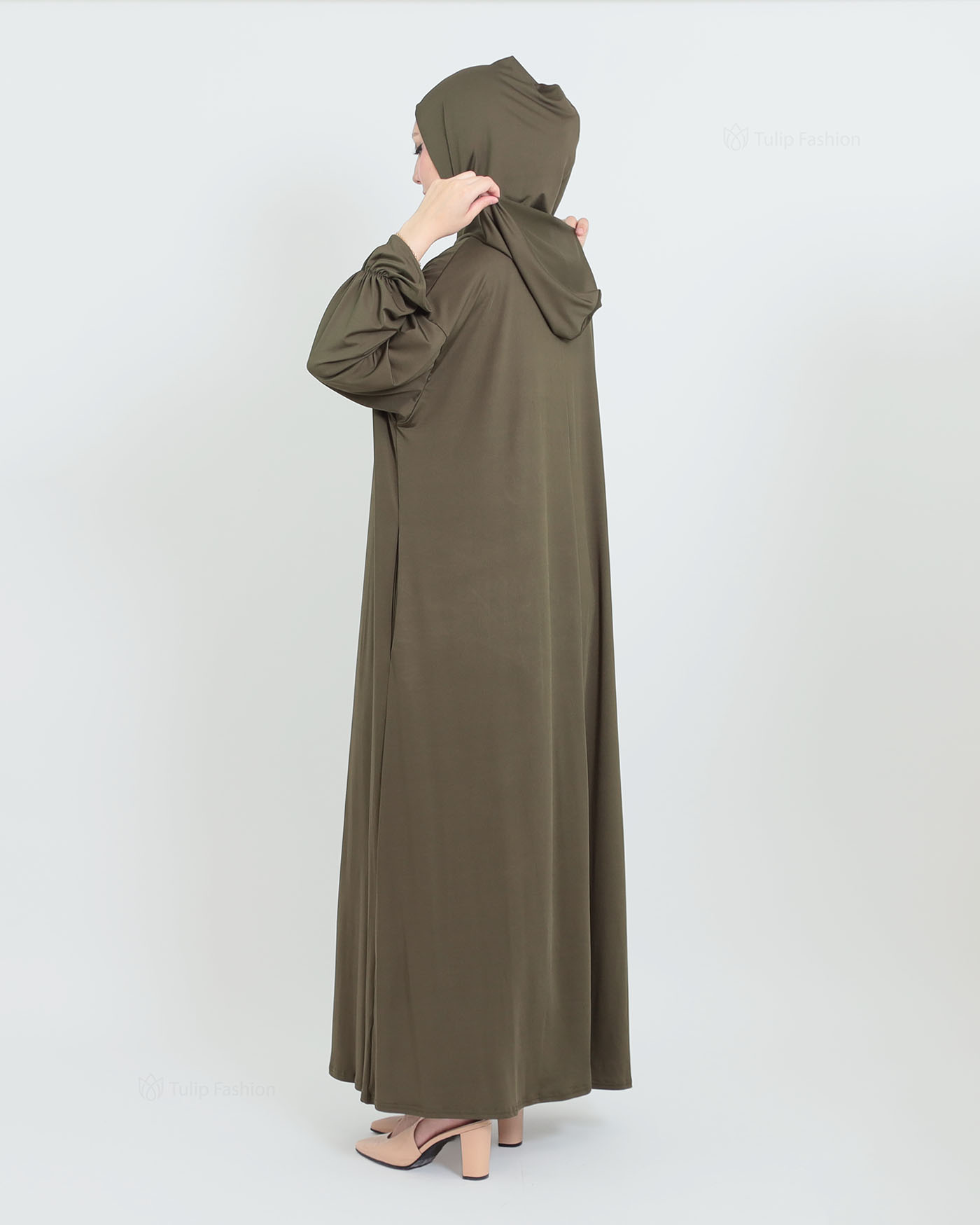 Prayer Clothes with Hoodie - Olive Green - 7