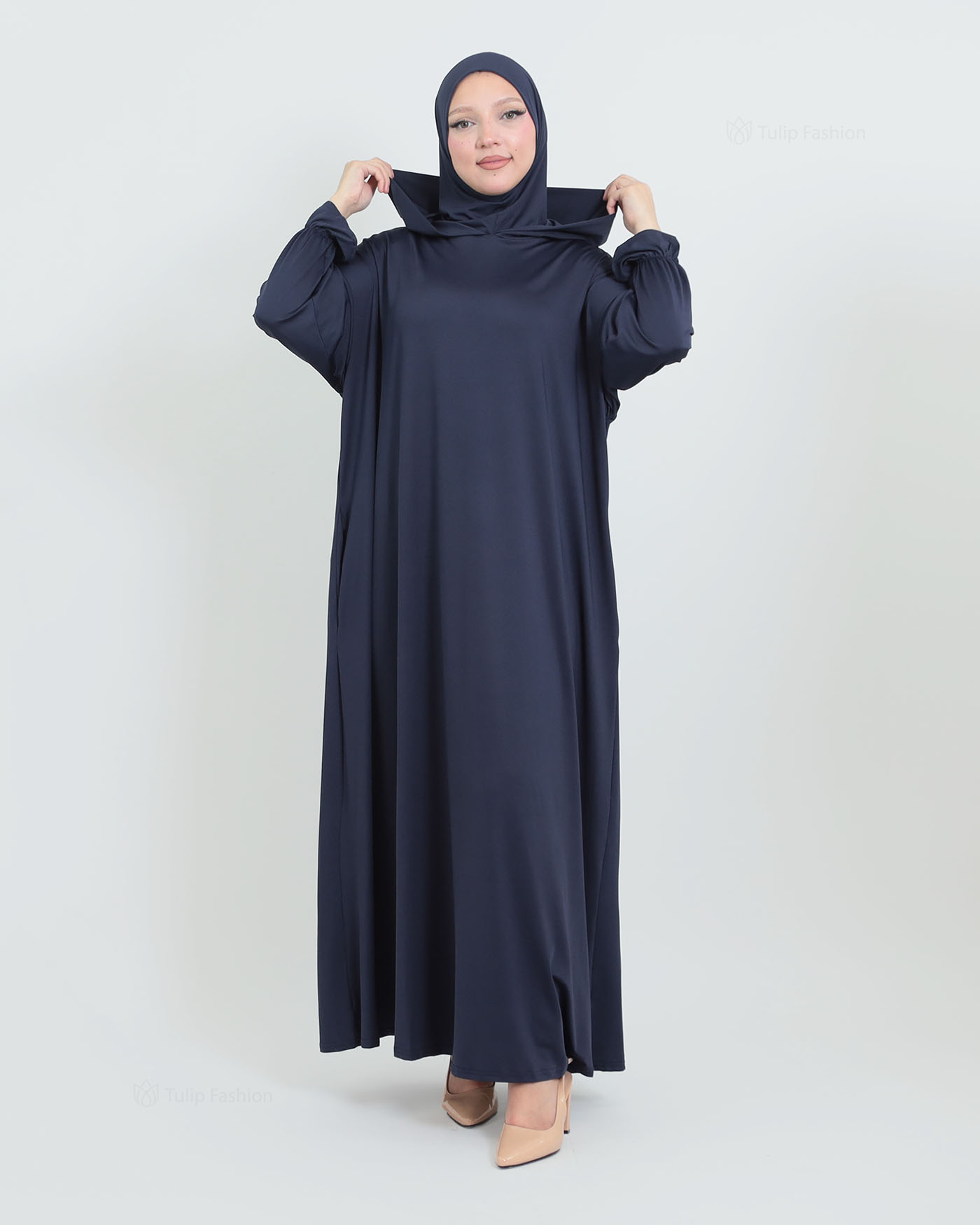Prayer Clothes with Hoodie - Midnight Blue - 2