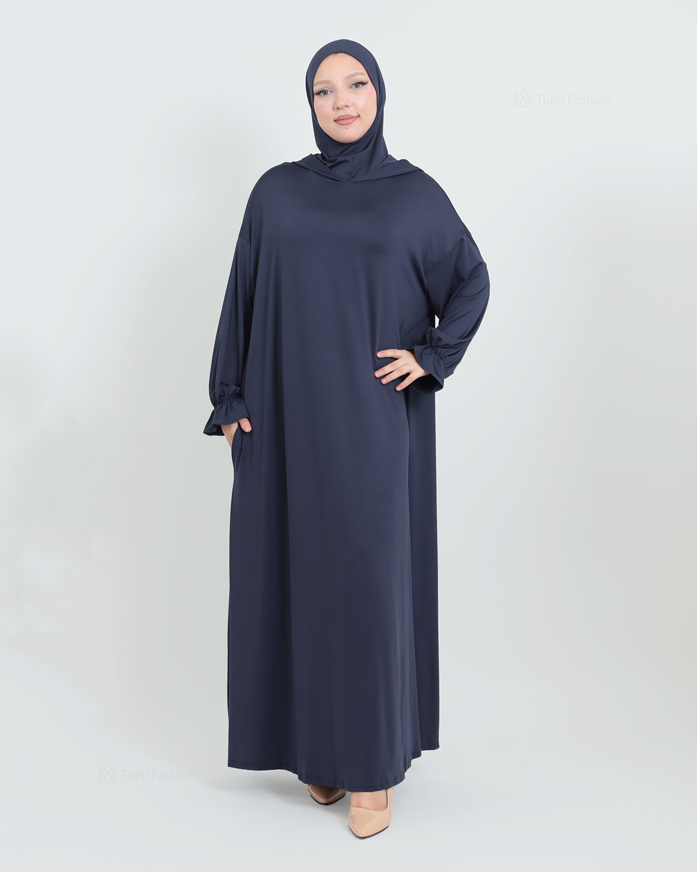 Prayer Clothes with Hoodie - Midnight Blue - 3