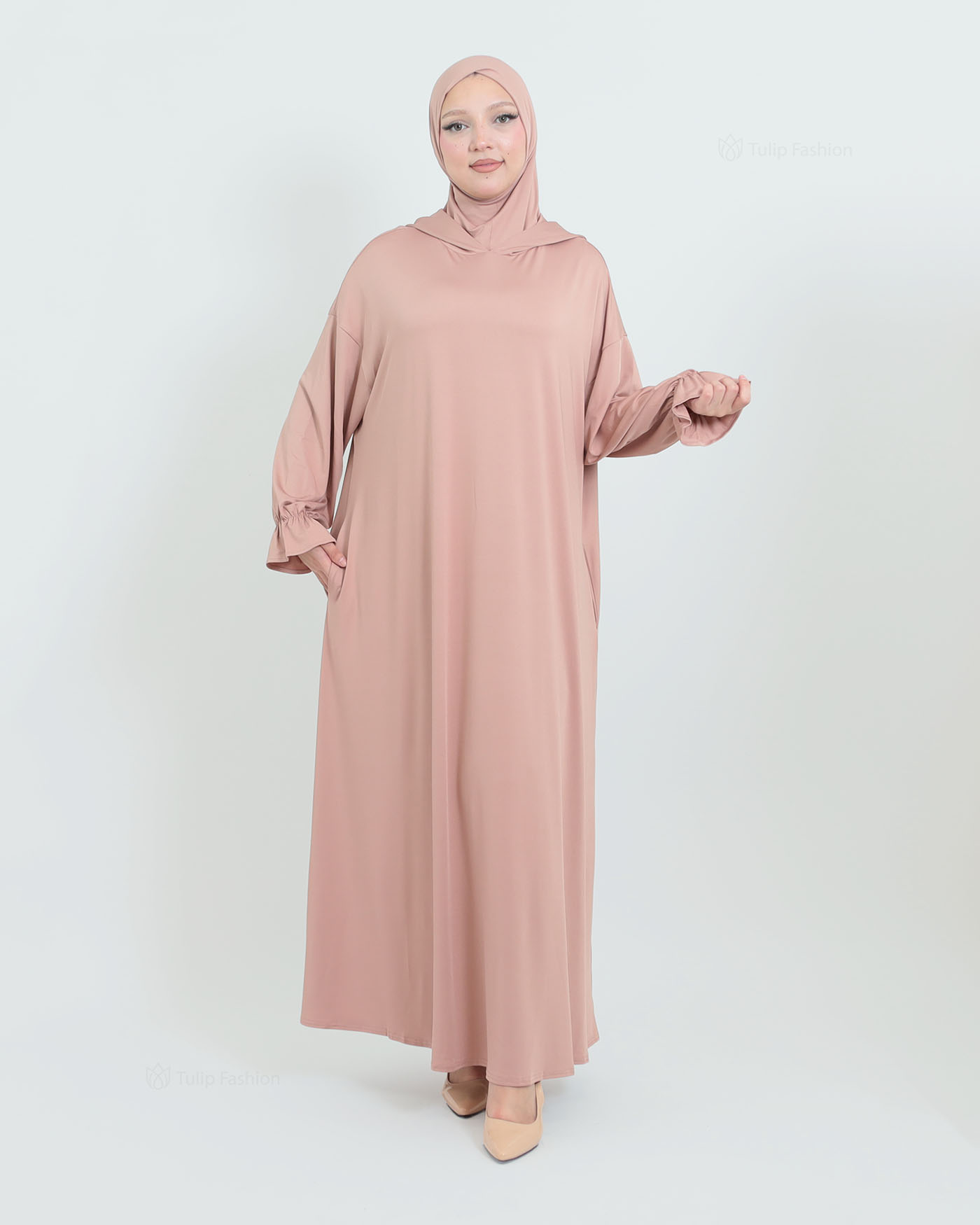 Prayer Clothes with Hoodie - Beige - 4