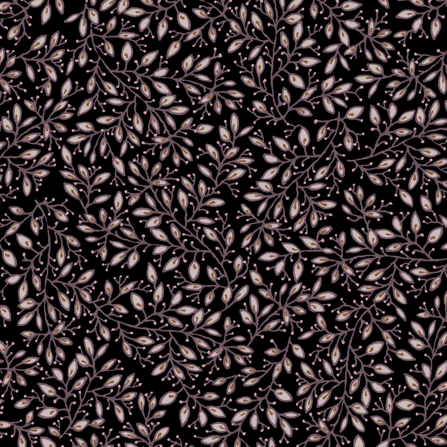 Tyg: Packed Vine Blue - Le Baroque