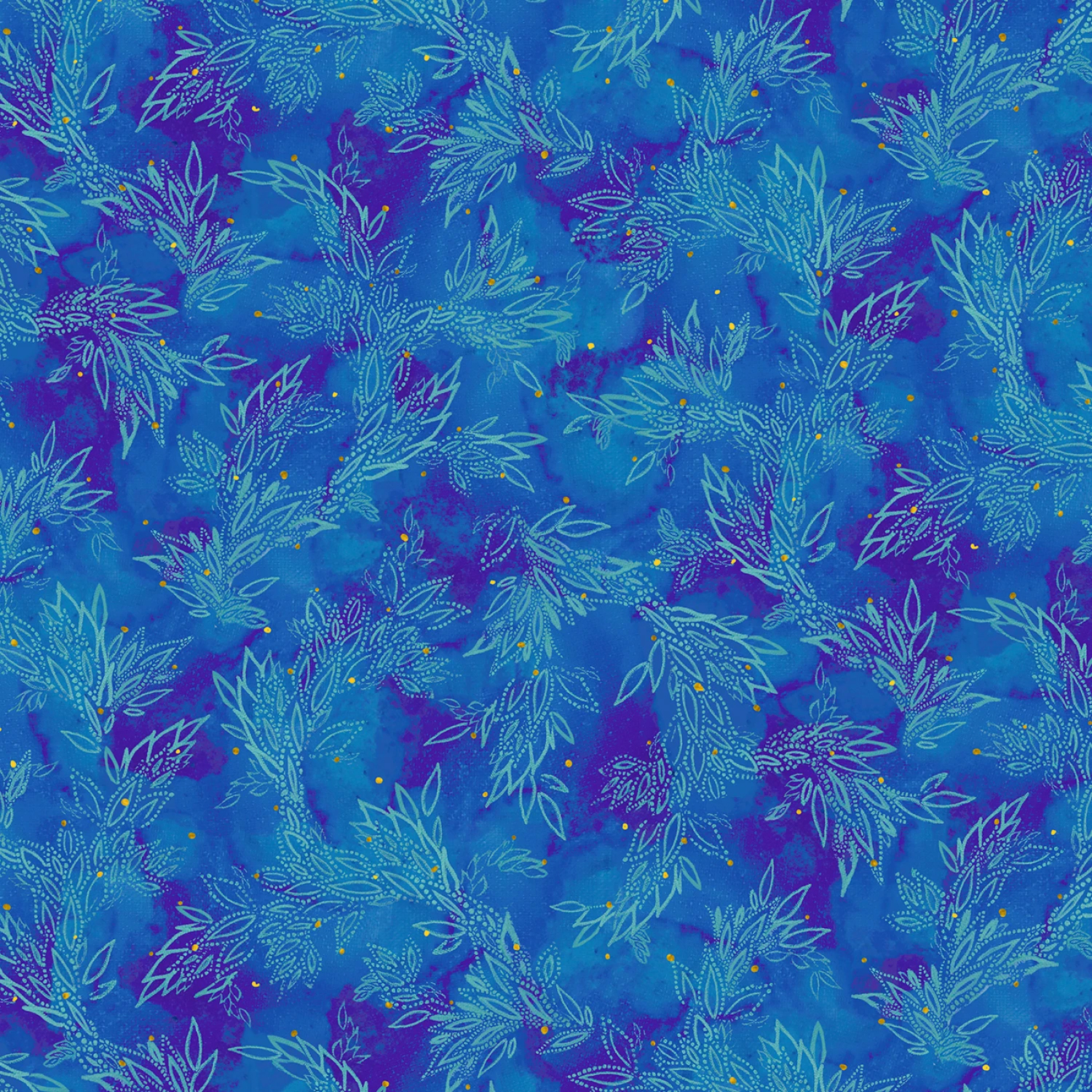 Tyg: Leafy Sea Trails - Painted Sea