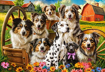Happy Dogs In The Countryside, puslespil med 1000 brikker (C-105410)