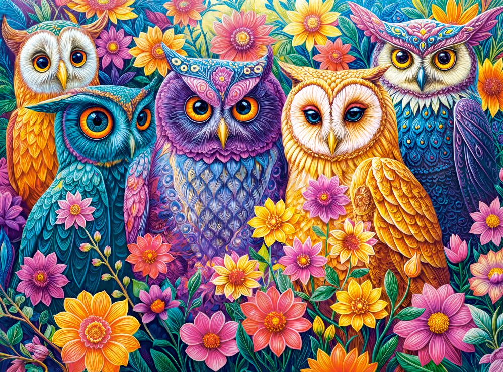 Flower Owl Meeting, 3000 bitar (C-300723-2 )