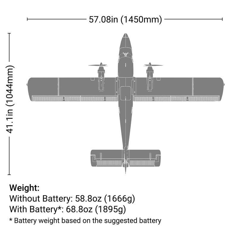 E-flite DHC-6 Twin Otter 1.4m BNF Basic with AS3X+ and SAFE Select - 28
