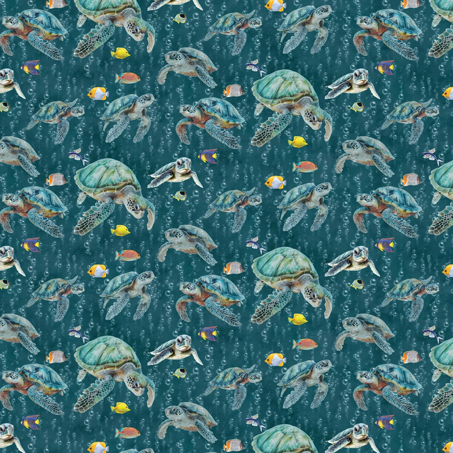 Tyg: Sea Turtle Swim Dark Teal/Multi  - Under the Sea