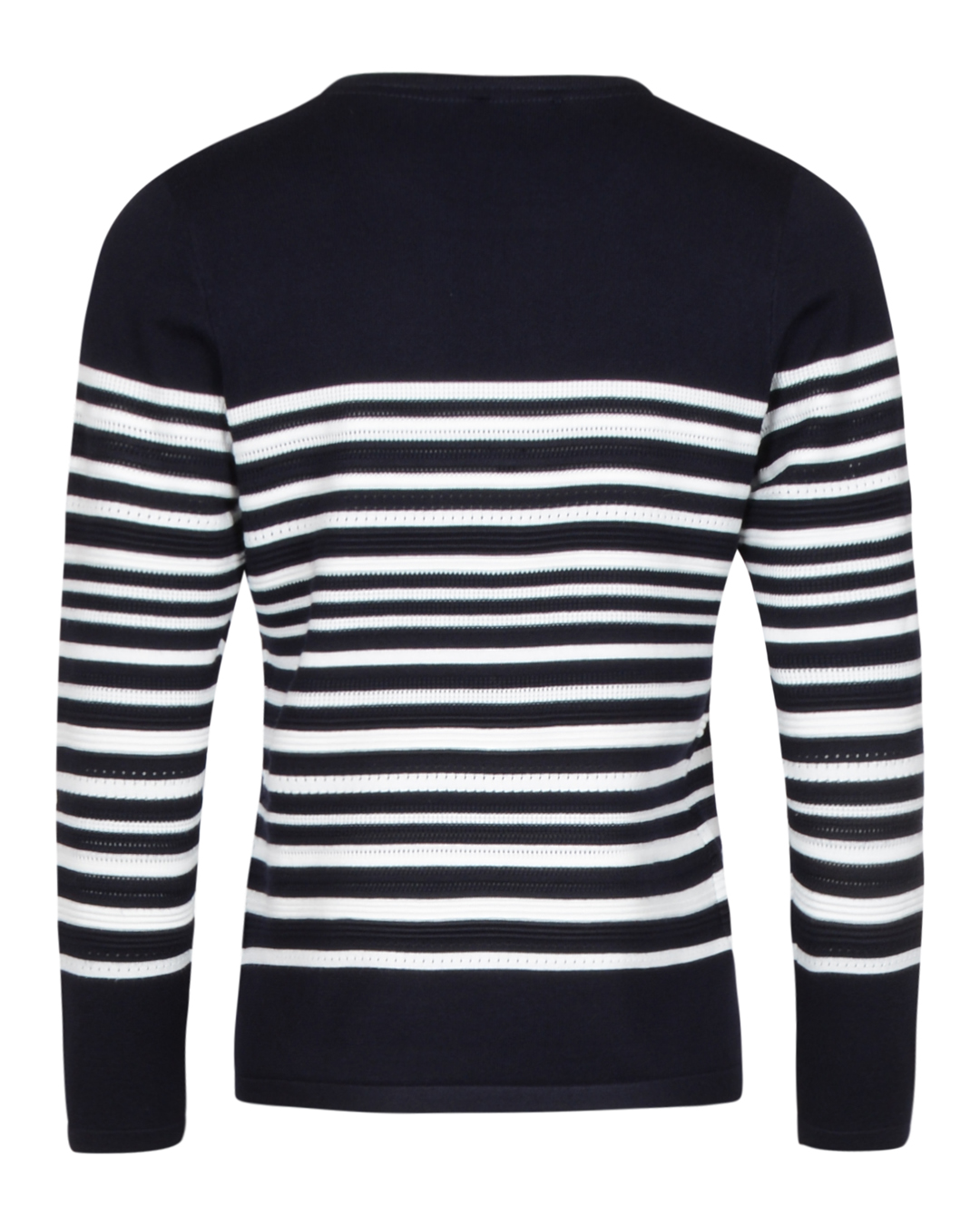 Jumper randig mönstrad stickning marinblå/vit - 3