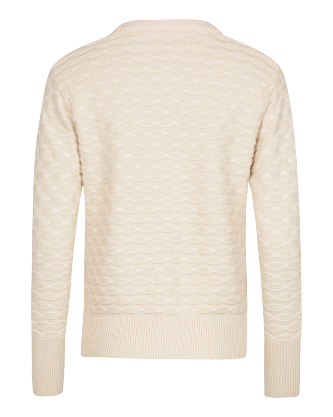 Bomullskofta mönstrad stickning ljusbeige - 2