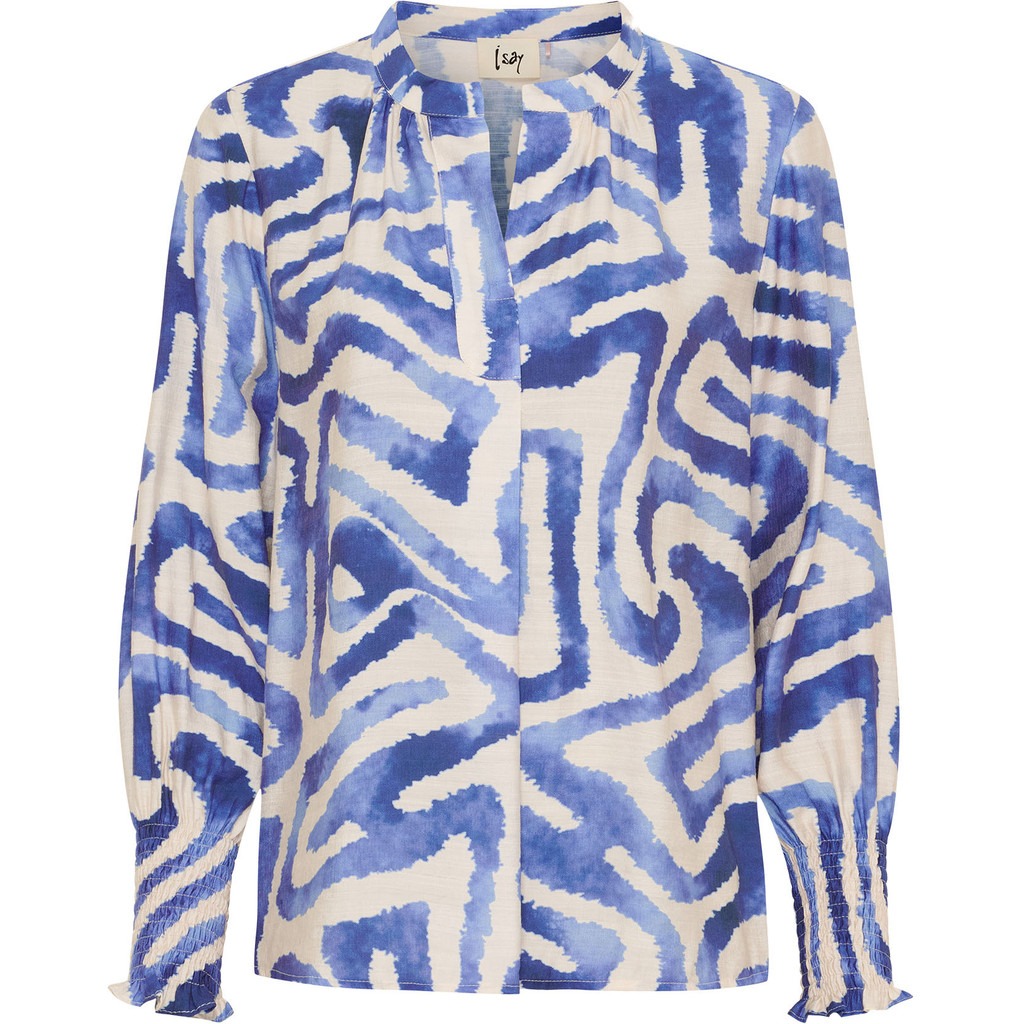 Ane Printed Blouse - Blue Graphical - Isay 