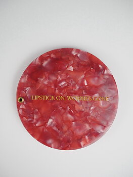 Pocket mirror "Lipstick on worries gone"