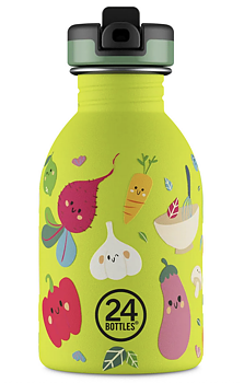Vandflaske i stål 250 ml Veggie Friends - 24Bottles