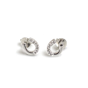 Earrings HiHo Horse Shoes Sterling Silver/Cubic Zirconia