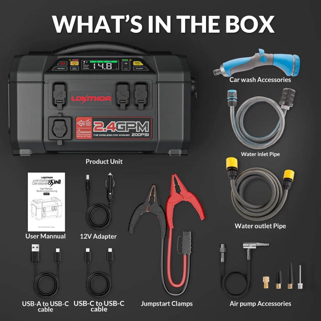 Lokithor AW401 12V 2500A 74Wh Jump Starter 5 IN 1 - 8