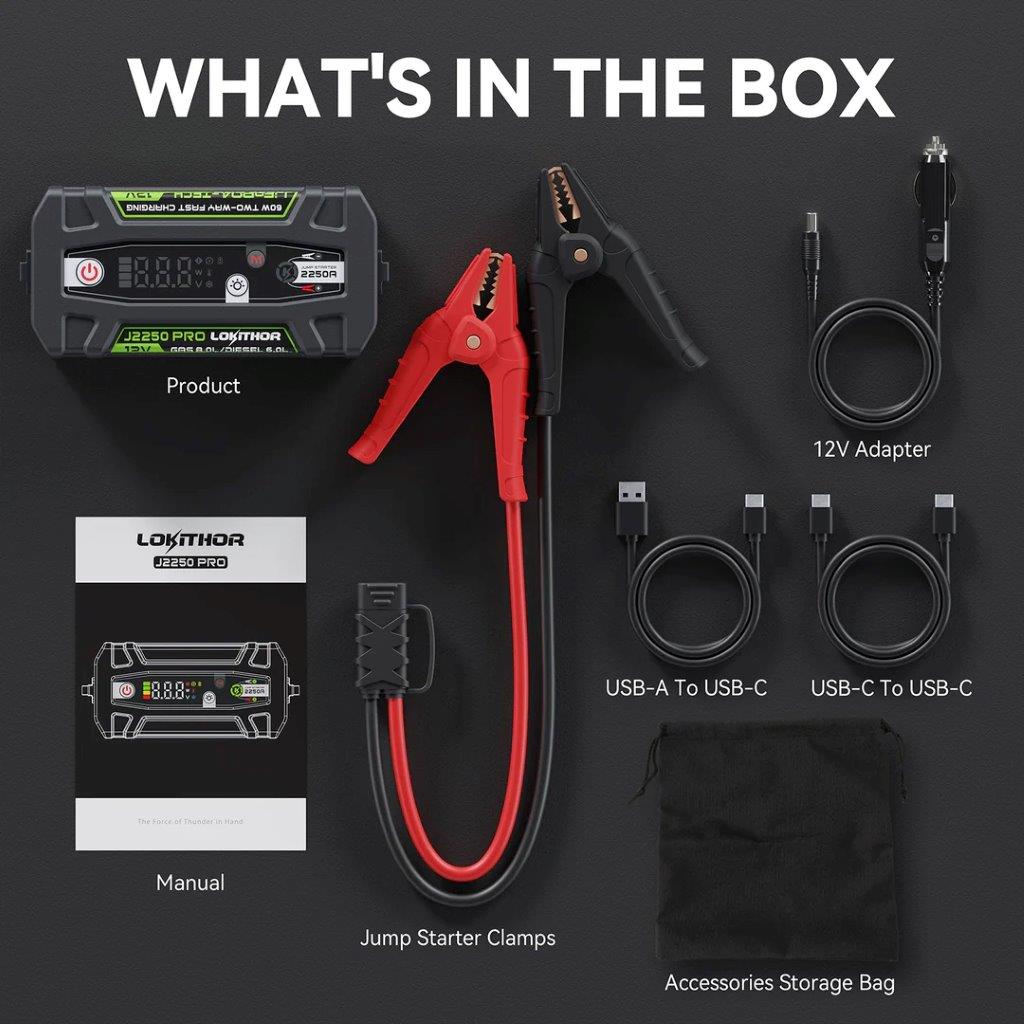 Lokithor J2250PRO 12V 2250A 51.2Wh LiFePO JumpStarter With ConnectMax Technology - 9