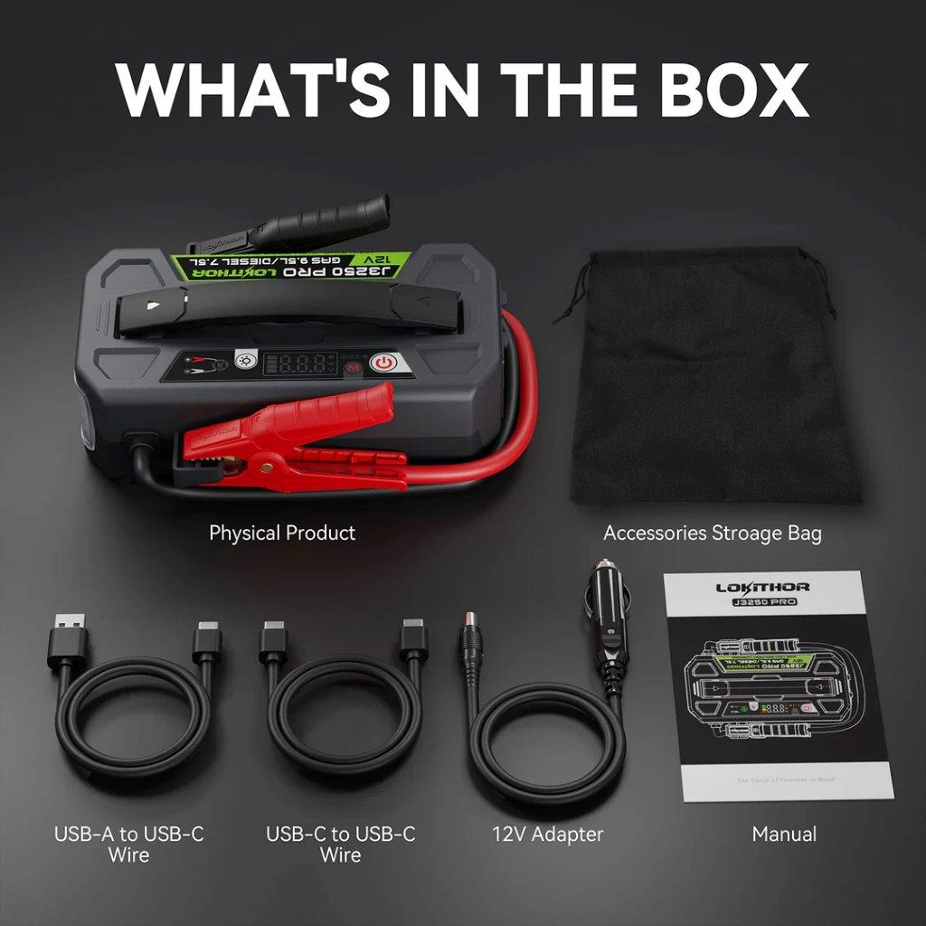 Lokithor J3250PRO 12V3250A 74.24Wh LiFePO JumpStarter With ConnectMax Technology - 7