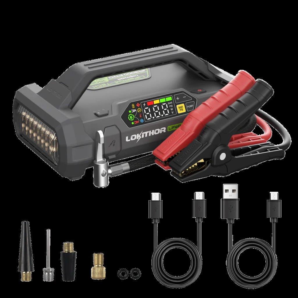 JA3000 PRO 12V 3000A 46.08Wh LiFePO JumpStarter, 150PSI Air Inflator, ConnectMax - 8