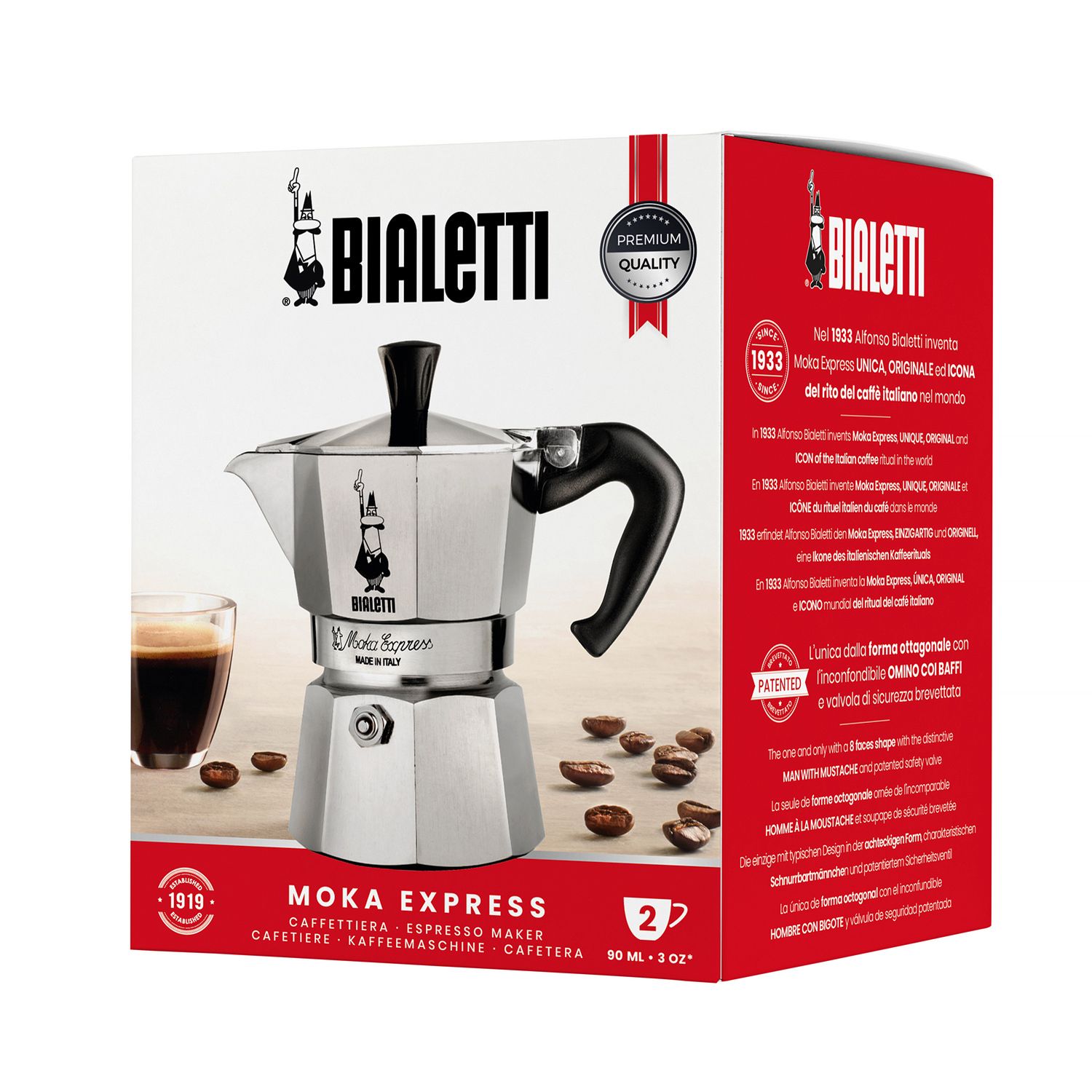 Bialetti - Moka Express - 2 koppar - 90ml - 7