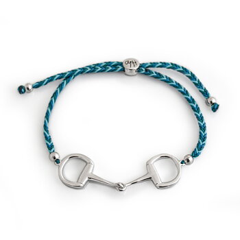 Friendship Bracelet HiHo Snaffle Bit Sterling Silver Multi Blues
