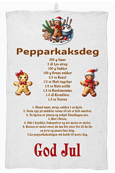 Kjøkkenhåndkle  med Pepper kaker  oppskrift
