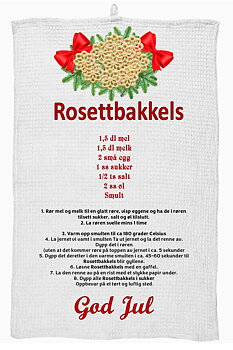 Kjøkkenhåndkle  med Rosettbakelser  oppskrift