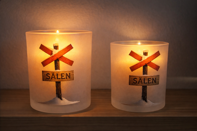 Frosted glass candle lantern - Led cross - Choose from several different motifs - 5