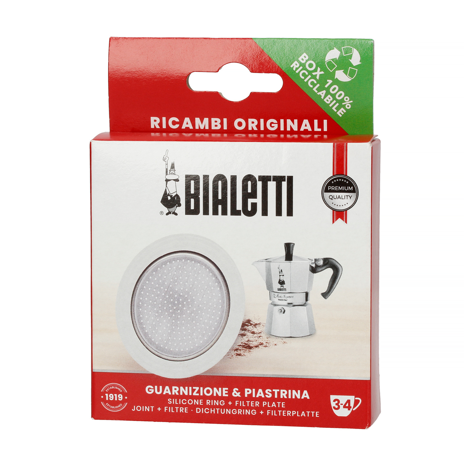Bialetti - Silikonpacking - Aluminiumfilter - 3 och 4 koppar