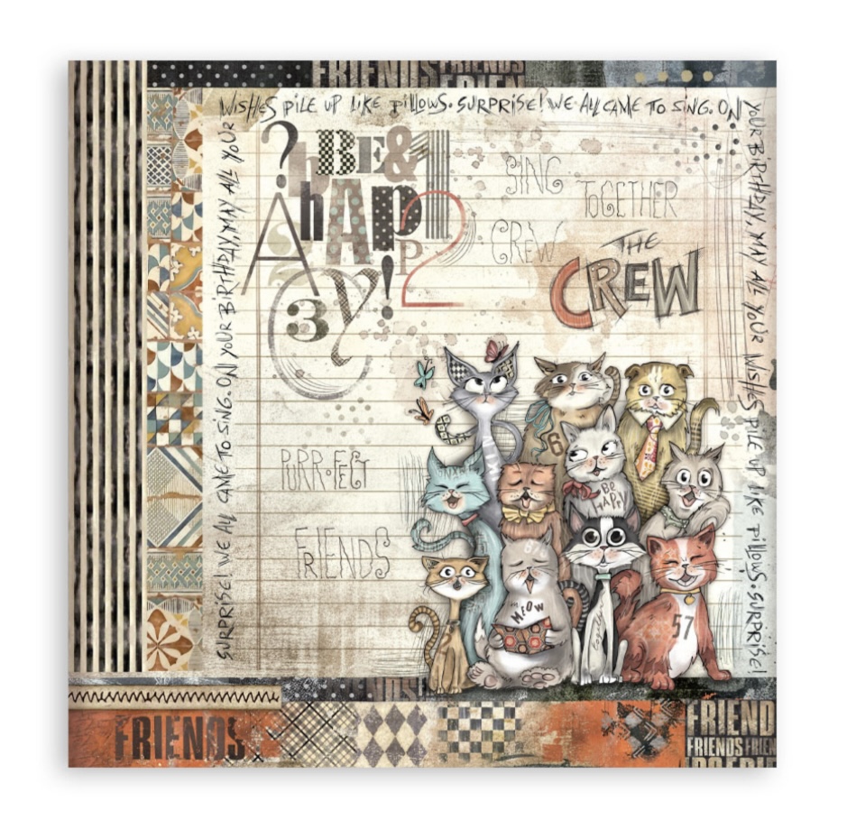 Stamperia Paper Pad 12X12 - Furry Friends (Single Face) - 3