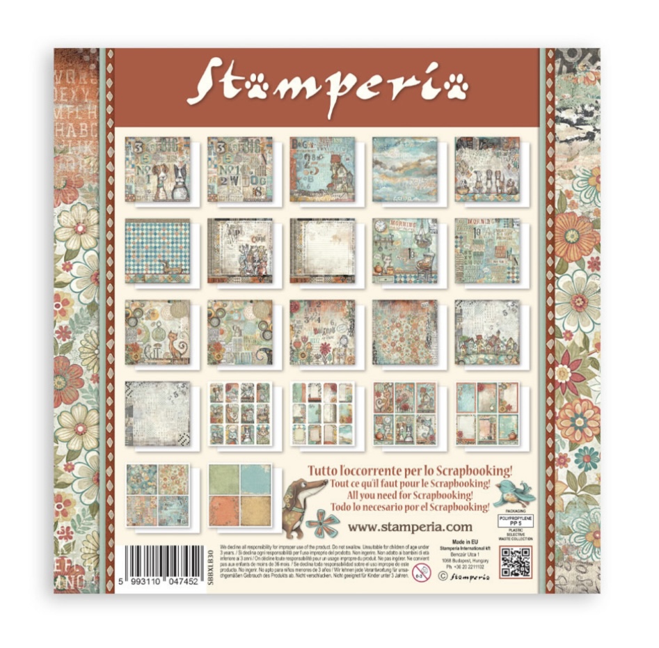 Stamperia Paper Pad 12X12 - Furry Friends (Single Face) - 10
