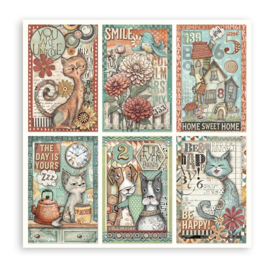 Stamperia Paper Pad 12X12 - Furry Friends (Single Face) - 6
