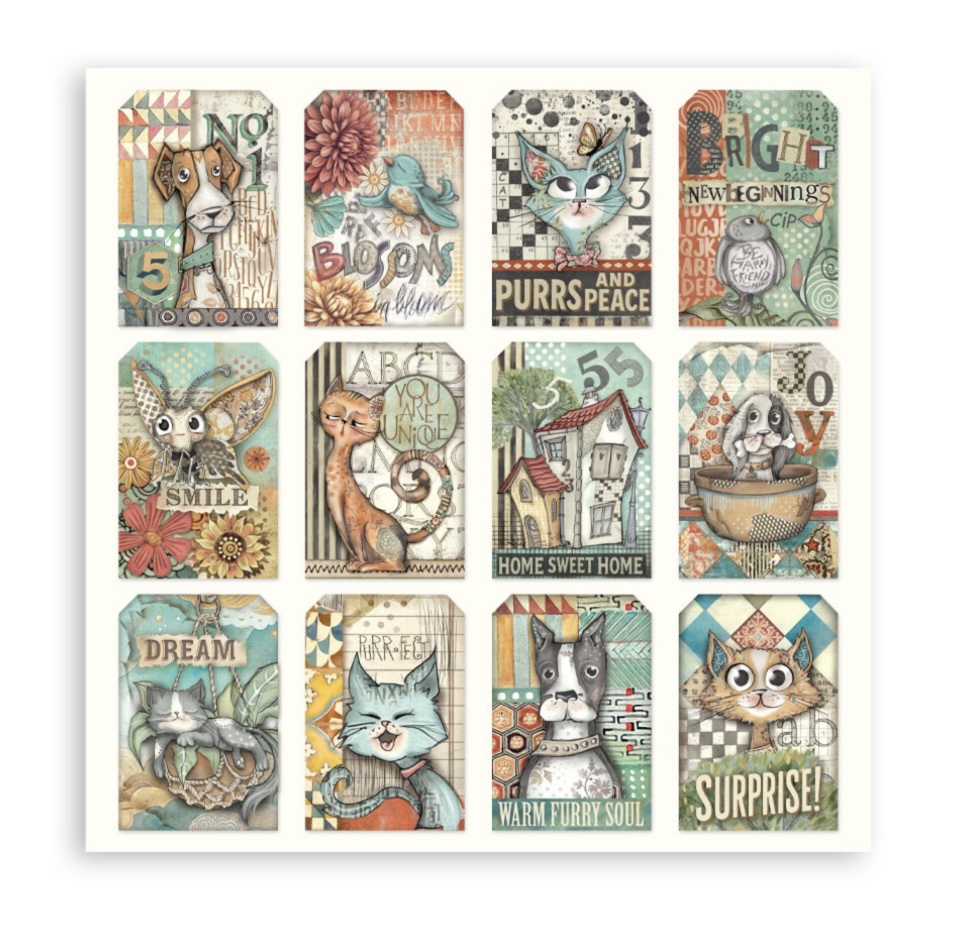 Stamperia Paper Pad 12X12 - Furry Friends (Single Face) - 4