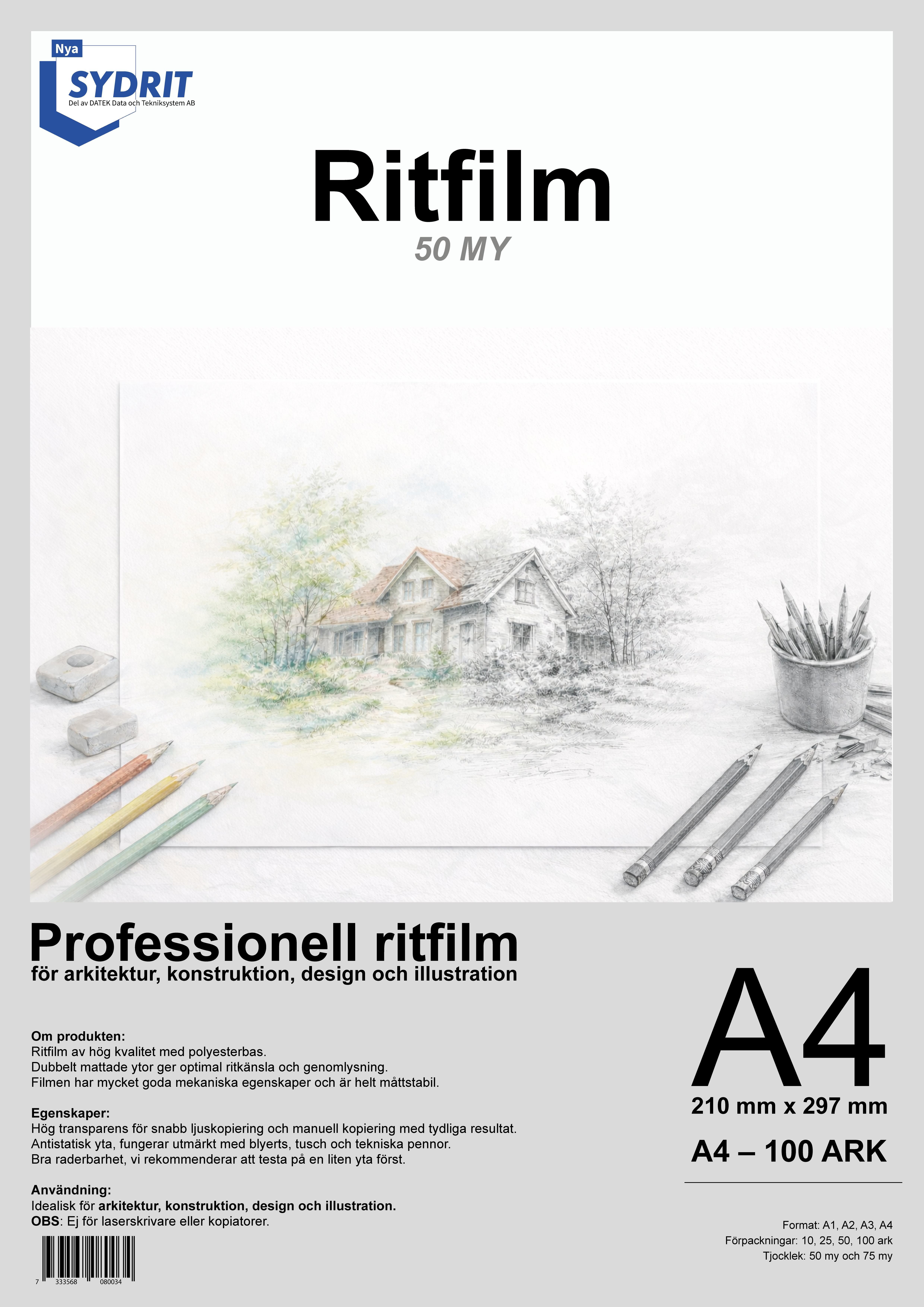 Ritfilm 50MY A4 - 100 ark/paket - 2