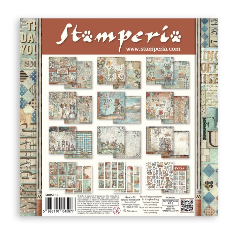 Stamperia Paper Pad 8X8 - Furry Friends - 9