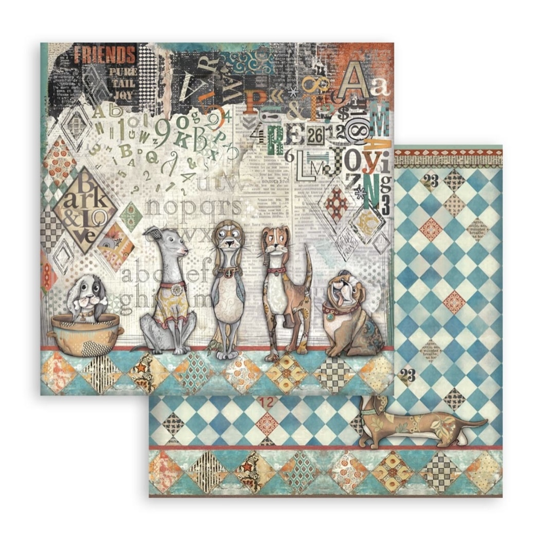 Stamperia Paper Pad 8X8 - Furry Friends - 6