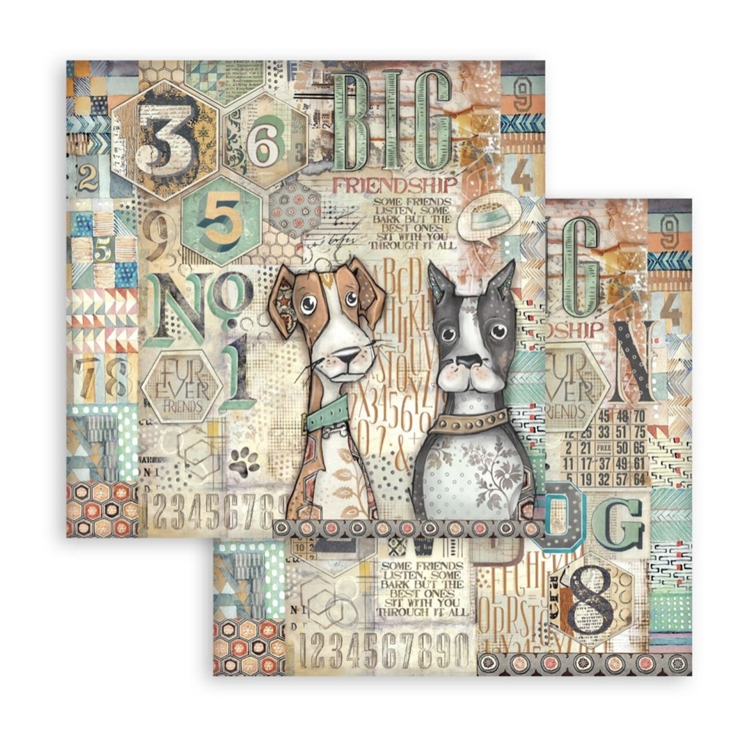 Stamperia Paper Pad 8X8 - Furry Friends - 3
