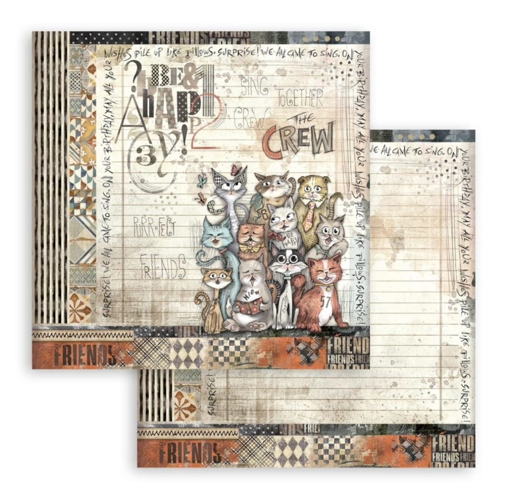 Stamperia Paper Pad 8X8 - Furry Friends - 8