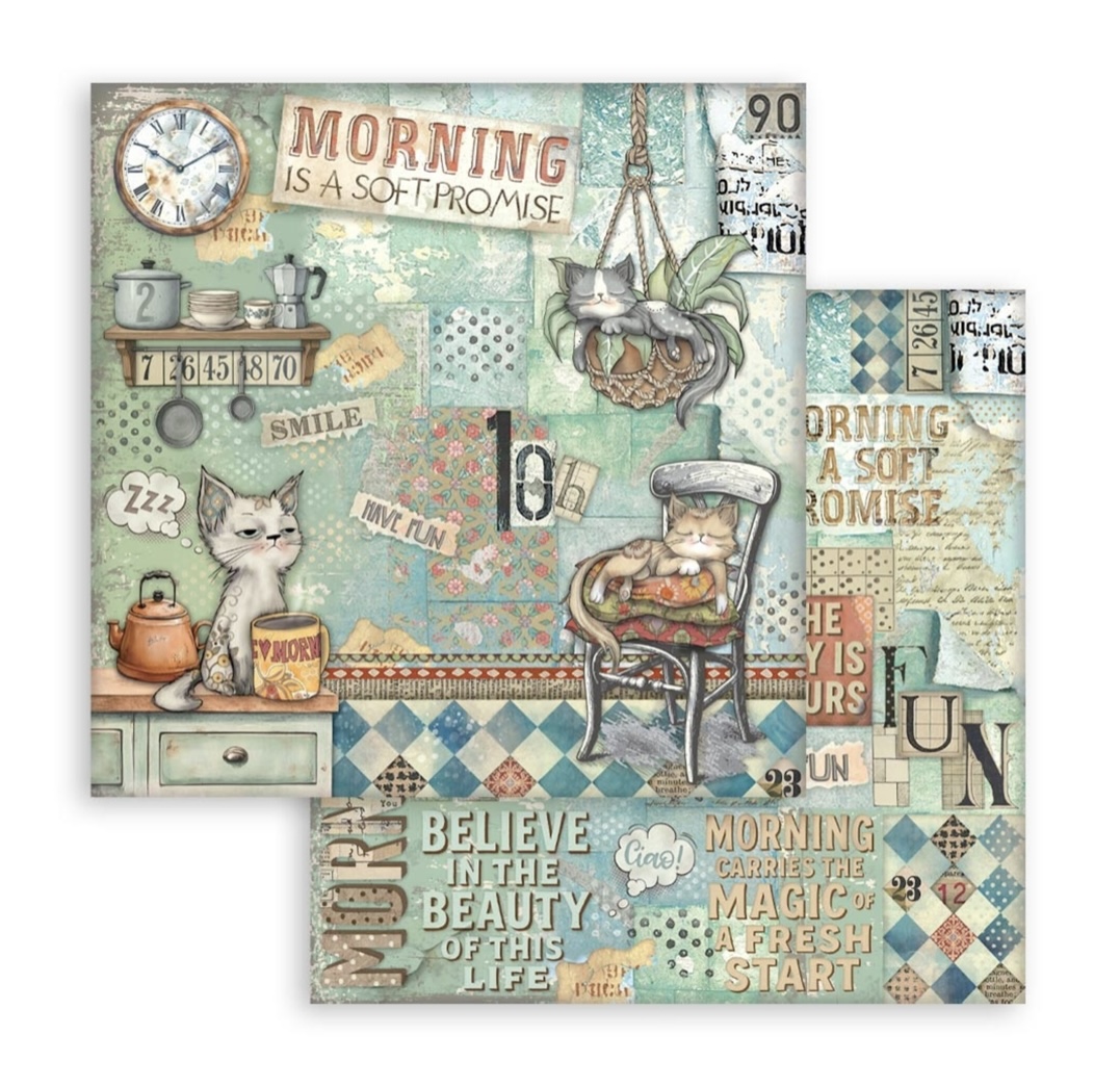 Stamperia Paper Pad 8X8 - Furry Friends - 2