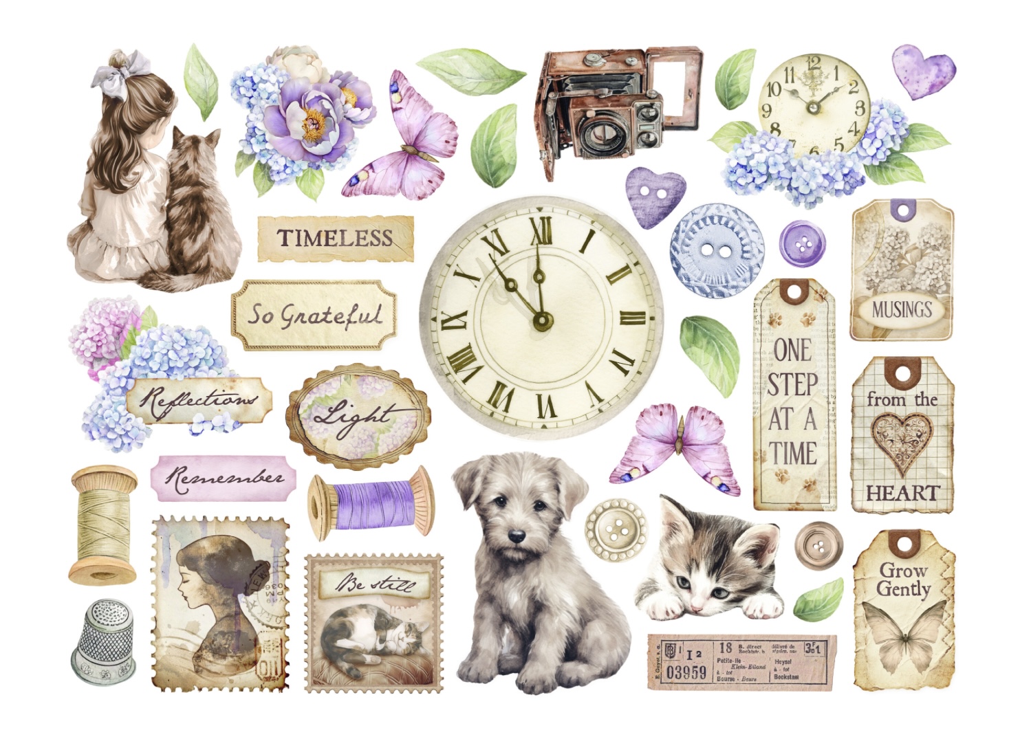 Stamperia Quiet Days Die Cuts  - 2