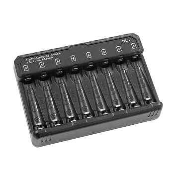 Tipsun Laddare AA - AAA, Lithium-ion och Ni-HM, 8 slot