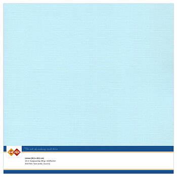 Card Deco Linen - Baby Blue 10-p