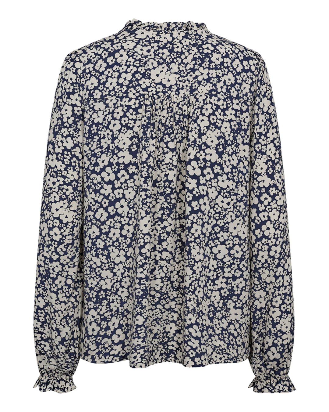 Blus Adney småblommig blå/ljusbeige - 3