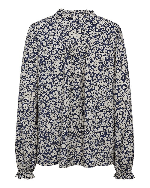 Blus Adney småblommig blå/ljusbeige - 3