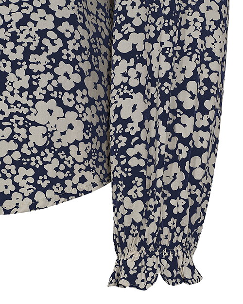 Blus Adney småblommig blå/ljusbeige - 4
