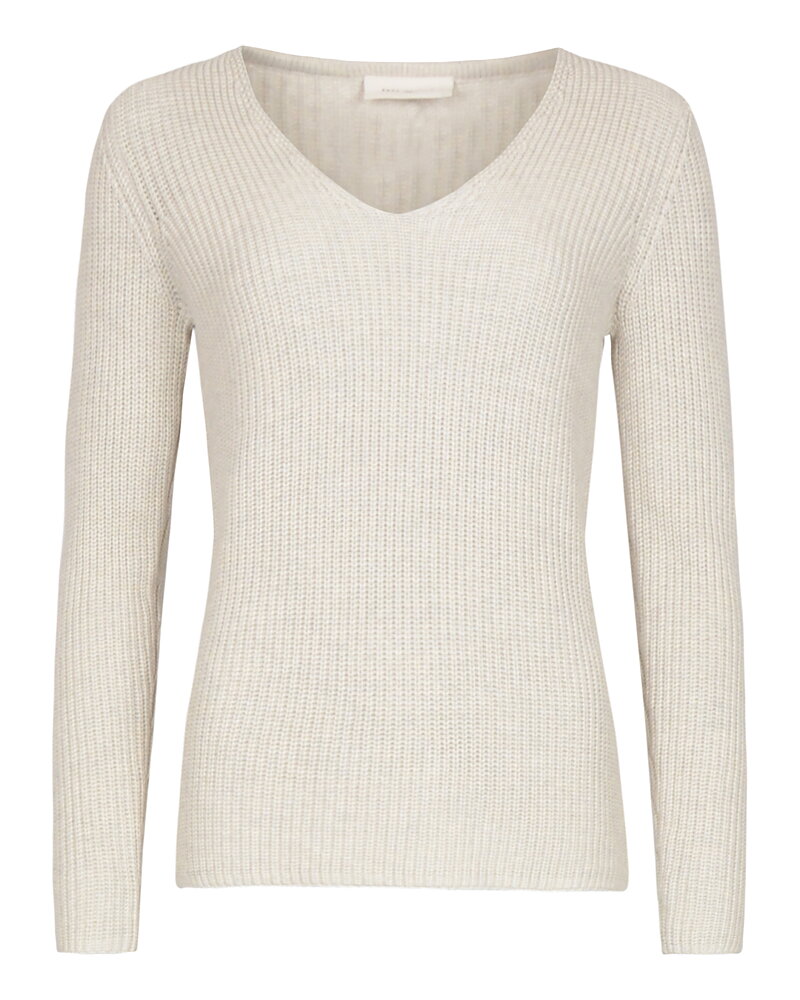 Jumper Ellis v-ringad ljusbeige