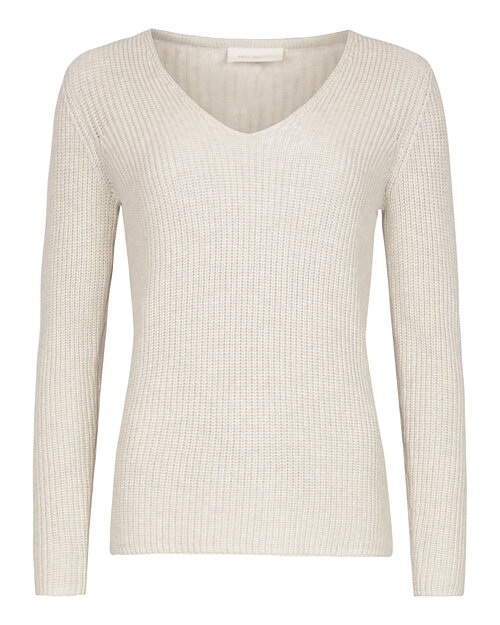 Jumper Ellis v-ringad ljusbeige - 2
