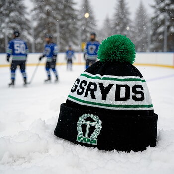 Stickad Mössa Tofs Taif Svart