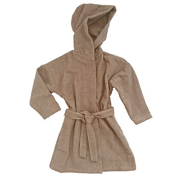 Barnbadrock med namn, Warm Taupe - storlek: 98/104