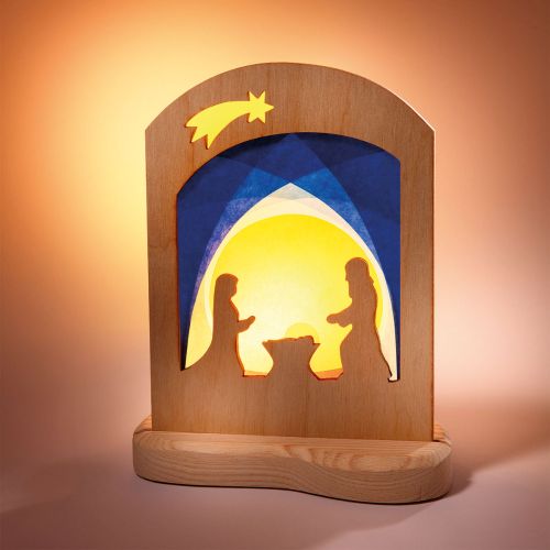 Vacker silhuett till barnrummet i trä och silkespapper  från Ostheimer - Heliga familjen / Holy Family   - 2