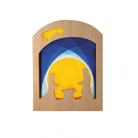 Vacker silhuett till barnrummet i trä och silkespapper  från Ostheimer - Heliga familjen / Holy Family  